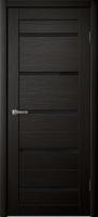 Дверь ПО LITE DOORS 26 Венге 3D/ Чёрное стекло