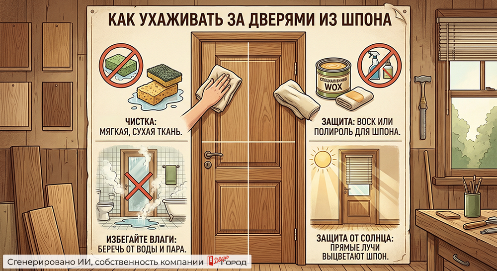 Как ухаживать за дверями из шпона? Как ухаживать за дверями из шпона?