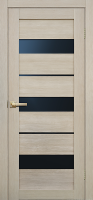 Дверь ПО LITE DOORS 20 Ясень 3D/ Чёрное стекло